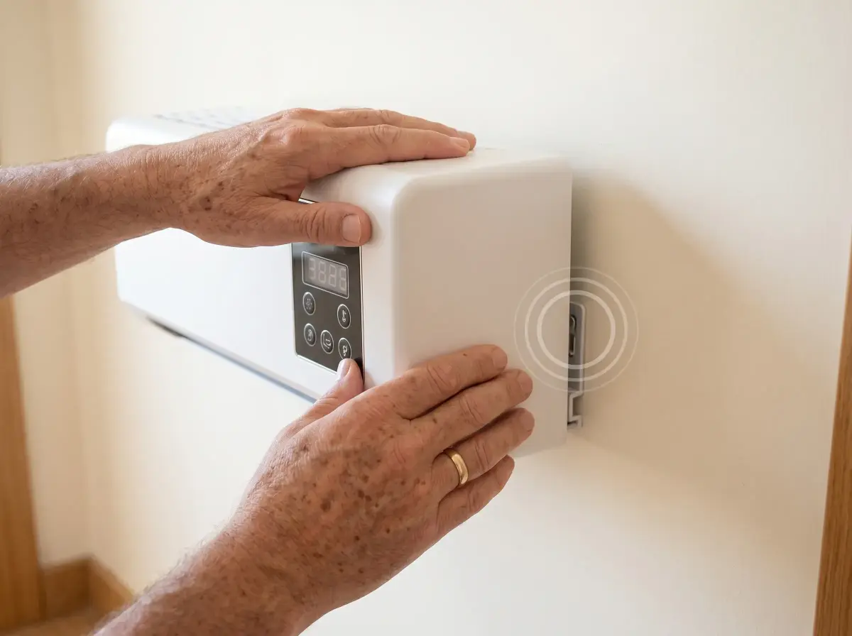 Mounting the CoolCove on the wall — no drilling, no contractor needed